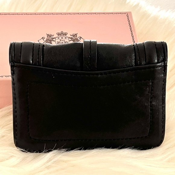 NWT Black Leather Wallet Gold Crown RARE Y2K - Picture 5 of 8